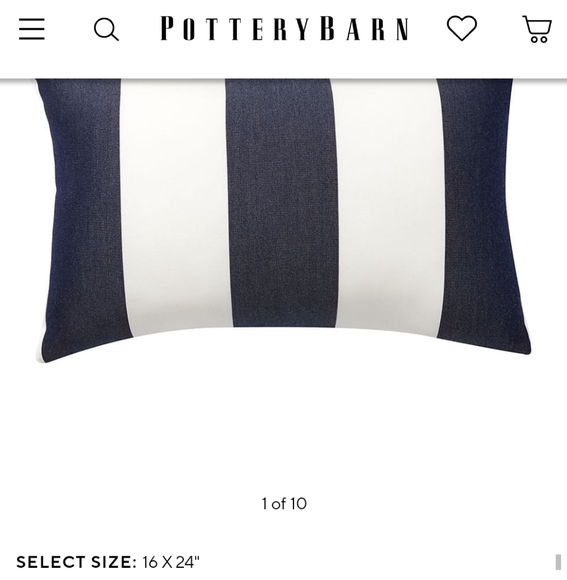Pottery Barn Outdoor Navy Lumbar Pillows - Picture 7 of 8